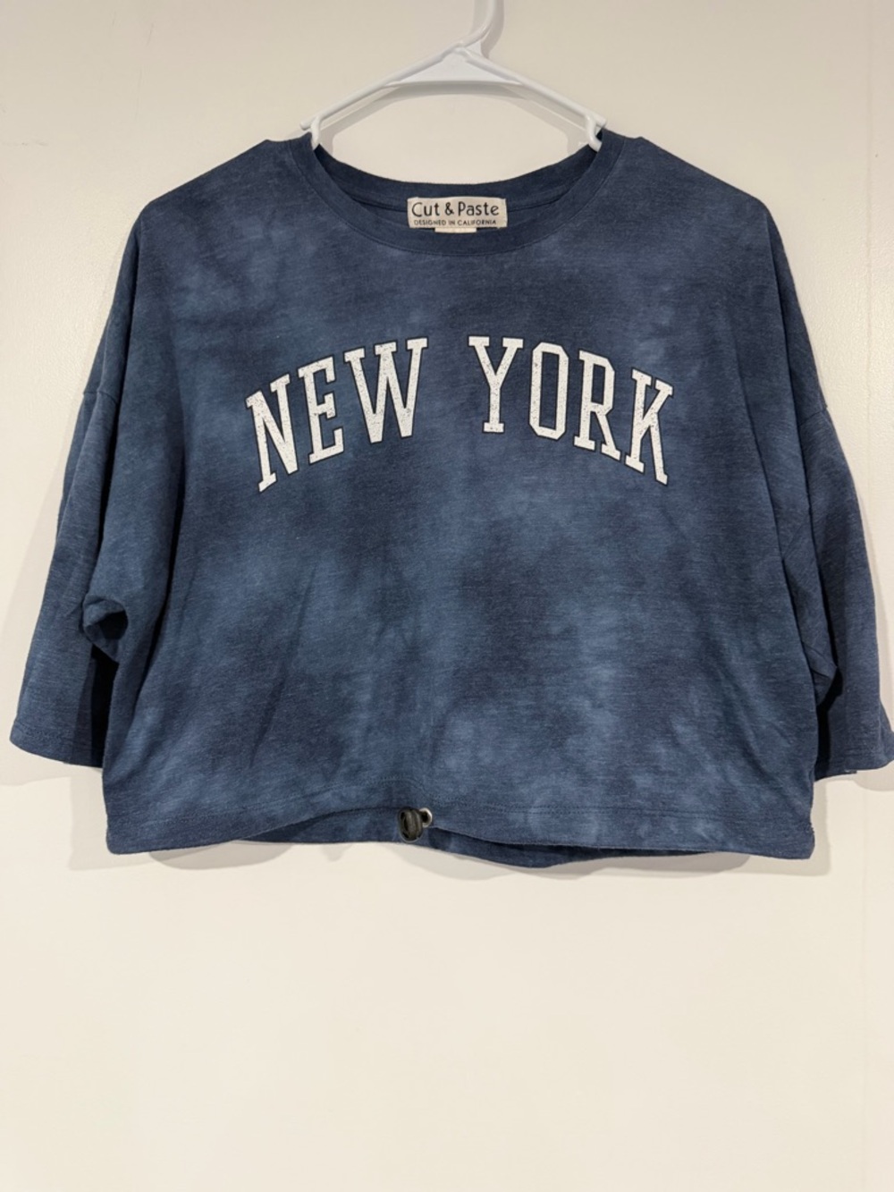 Cut & Paste Navy 'New York' Cropped Tee